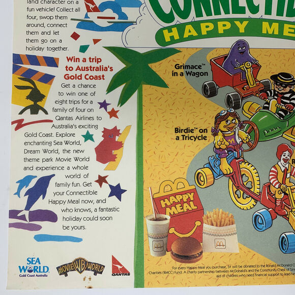 Vintage McDonalds Chinese Connectible Happy Meal Placemat Tray Liner 80s China - Picture 6 of 10